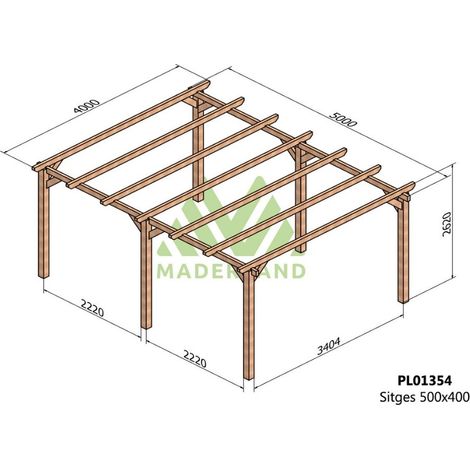 Pérgola de Madera Laminada Sitges (Maderland) - Gardeneas - 500 x 400 cm (1/5)