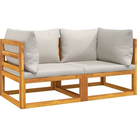 Maison Exclusive - Modular-Ecksofas 2 Stk. mit Hellgrauen Kissen (1/5)