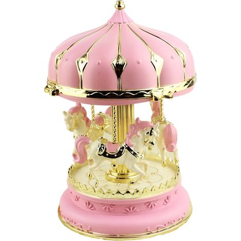 Carrouselss Boîte à musique avec lumière changeante de couleur - Carrousels de chevaux - Boîte à musique décorative (1/4)