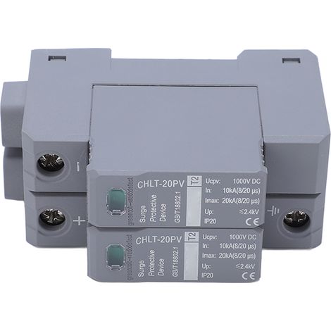 Parafoudre Modulaire 2P 10KA-20KA pour Rail DIN 36mm, Protection Surtension DC 1000V (1/5)