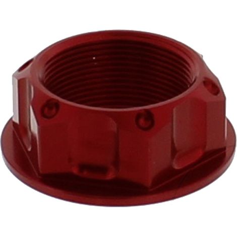 Dado per cannotto di sterzo JMP M24x1.00 in alluminio rosso per Honda CB 125 K, CB 125 J, CB 125 TD, CB 125 F, CB 125 T Twin, CB 125