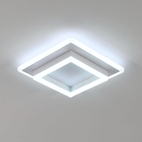 COMELY® Plafoniera a LED, 30W 3375LM Lampada da soffitto quadrata in acrilico, Plafoniera moderna bianca per corridoio, camera da letto, bagno, cucina, soggiorno, bianco freddo 6500K, 30CM [Classe ene (1/5)