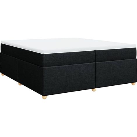 Maison Exclusive - Sommier à lattes de lit avec matelas Noir 200x200 cm Tissu (1/5)