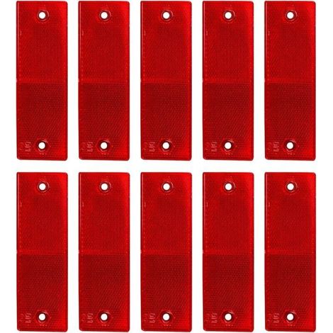 Reflektierendes Warnschild, Sicherheitsreflektoren, Anhängerreflektoren, LKW-Reflektoren, für LKWs, Wohnwagen, Wohnmobile, Boote, Fahrräder, 10 Stück, Rot, 14,8 x 4,8 cm