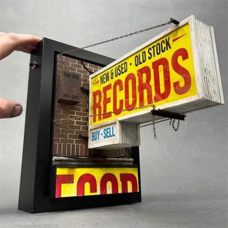 Applique murale rétro pour disquaire, décoration vintage en vinyle, idéale pour une salle de musique, un bar ou un studio. Panneau jaune (1 pièce). (1/5)