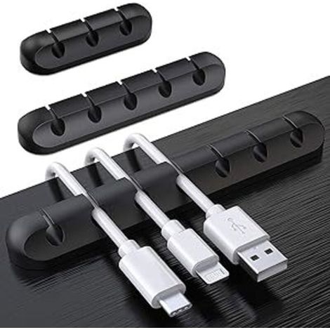 Clips Câble Organisateur Bureau, Lot de 3 Support de Câble, Organisateur de Cordon, Gestion des Cables, Câble Rangement pour USB Câbles de Chargeur/Souris/Écouteur/PC , Organisateur
