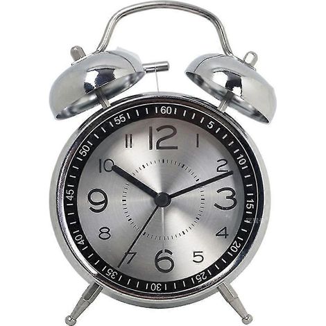 Réveil puissant pour adultes au sommeil profond, silencieux, à quartz, avec rétroéclairage et double sonnerie. (1/4)