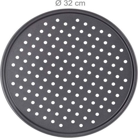 Plaque De Cuisson A Pizza - Acier Inoxydable - Ronde 30 Cm - Pour Four A Pizza - 2 Unites (1/4)