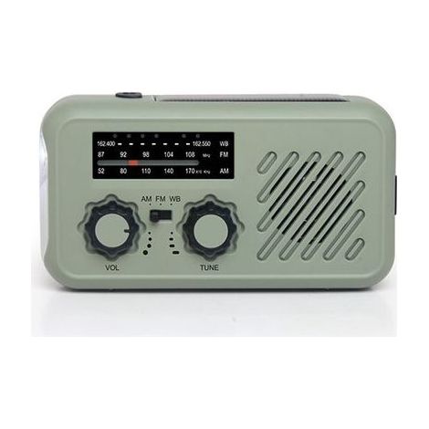 Récepteur Radio Portable FM/AM de Secours, Charge Solaire et Manivelle, Batterie 2000mAh, Lampe LED Intégrée, Alarme SOS (1/5)