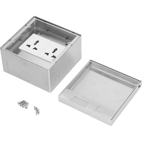 Boîte de prise intégrée en acier inoxydable, double prise universelle, puissance au sol de bureau, AC250V, 4000W