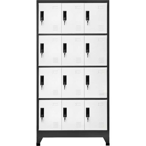 Maison Exclusive - Armadietto con Serratura Antracite e Bianco 90x45x180cm Acciaio (1/5)