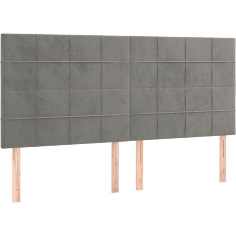 Maison Exclusive - Tête de lit Gris clair 160x5x118/128 cm Velours (1/5)