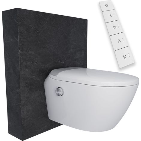Intelligentes WC wandhängend mit Spülkasten DV-1S0205-CF , DeerValley modernes und intelligentes Dusch-WC mit integriertem Bidet, Fernbedienung, weiße Keramik, komfortable Höhe, mit automatischem Wasc (1/5)