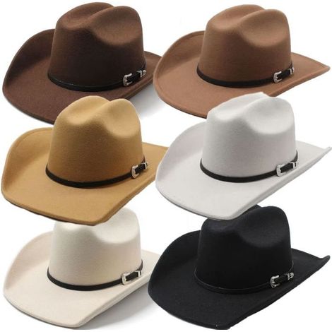 59, MARRONE: Cappello western uomo donna in misto feltro con cinturino decorativo modello Silver Horse Rio