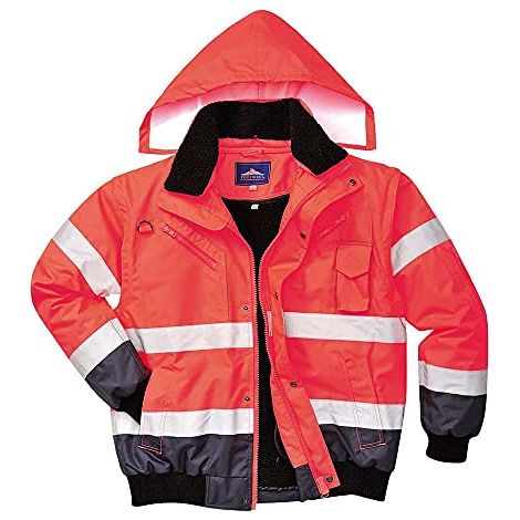 Giacca bomber 3-in-1 ad alta visibilità bicolore rosso/marine S (1/3)