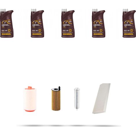 Kit tagliando 4 FILTRI e 5L OLIO compatibile con Mini Cooper II (R55,R56,R57,R60,R61) 1.6 Diesel 82kw dal 2010 (1/5)