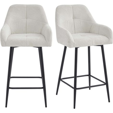 LEA-Fauteuil de bar en tissu Ikon Coloris Lin (x2) (1/5)