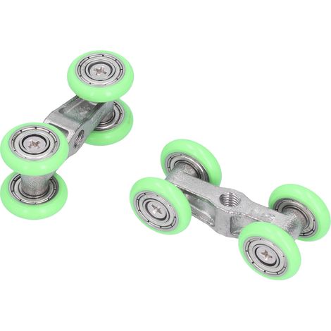 2 roulettes de douche en acier inoxydable, galets de rechange en forme de U à 4 roues pour porte coulissante, salle de bain et cuisine (1/5)