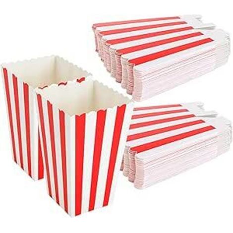 50 sachets à popcorn, petits cartons à popcorn rayés en papier, boîtes à popcorn en carton pour bonbons (2 x 2,7 x 4,5 pouces) (1/5)