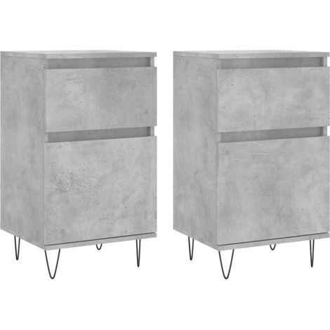 Aparador buffet cómoda armario mueble organizador cocina salón salón juego de 2 40 x 35 x 70 cm madera contrachapada gris 020036847