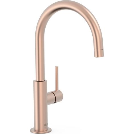 Mitigeur haut avec manette latérale pour lavabo Or Rose Mat 24K - TRES 26290402OPM (1/2)