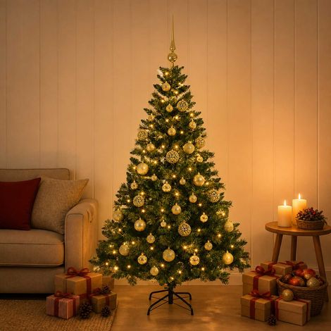 vidaXL Artificial Christmas Tree with Bauble 150 cm 150 LEDs (1/5)