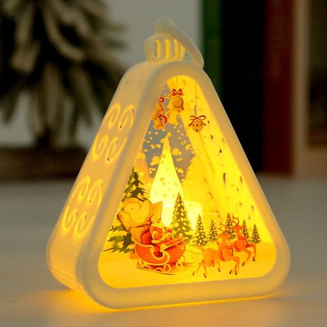 Veilleuse de décoration de Noël rétro, cadeau lumineux, accessoire d'affichage de bureau, lumière d'ambiance (élan) (1/3)