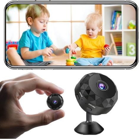 Mini telecamera nascosta WiFi 2K – Wireless – Adatta per interni, esterni, animali domestici e neonati – 16 GB (con lettore di schede) (1/5)