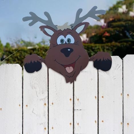Animal Clôture Peeker Décoration de Noël Fête extérieure à l'occasion - 1426 (1/3)