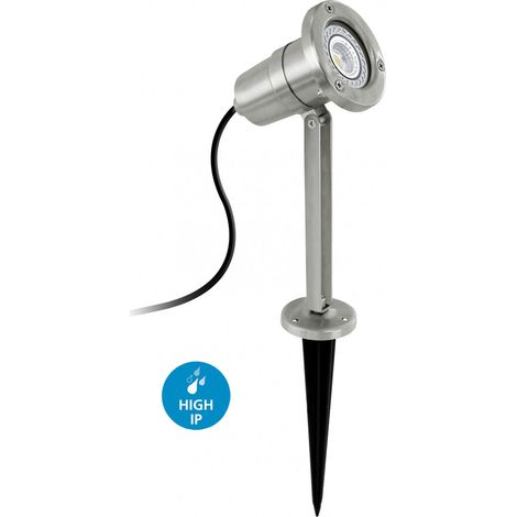 Eglo LED Außen-Strahler Nema edelstahl 25 x 11 cm GU10 Erdspieß Außen-Strahler (1/5)