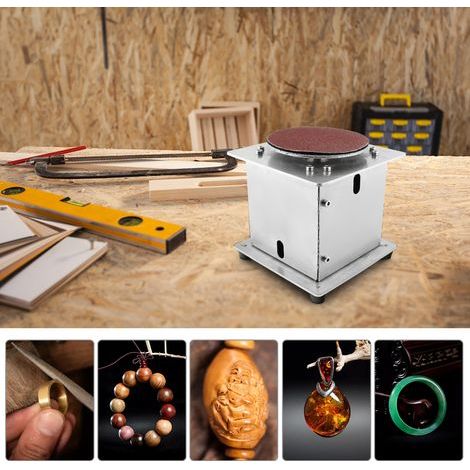Mini desktop disc sander, electric edge grinder, 7-speed sanding disc, 20 pieces, self-adhesive, DIY desktop polisher suitable for wood, plastic and metal (1/5)
