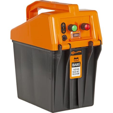 Gallagher BA80 Electrificateur à piles 9V pour enclos jusqu'à 10 km pour chevaux, bovins, moutons, chèvres et porcs (1/3)