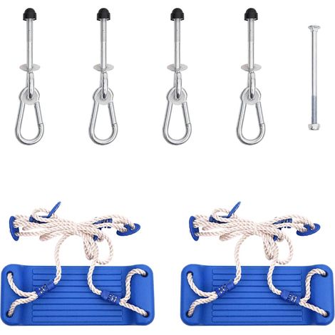 Sièges de balançoire avec cordes 2 pcs bleu 37x15 cm PE