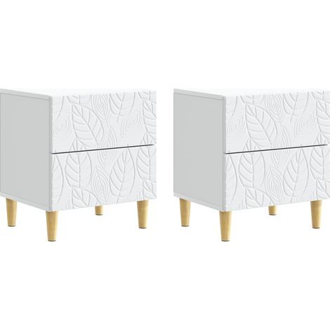 vidaXL Bedside Table 2 pcs White 43 x 34.5 x 48 cm Engineered Wood (1/5)