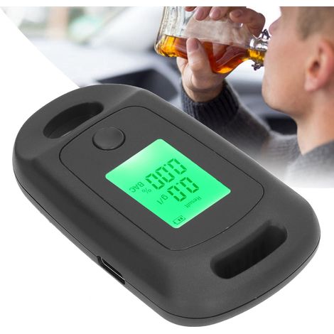 Éthylotest portable pour conduite en état d'ivresse, éthylotest de haute précision pour usage domestique, rechargeable par USB, noir. (1/5)