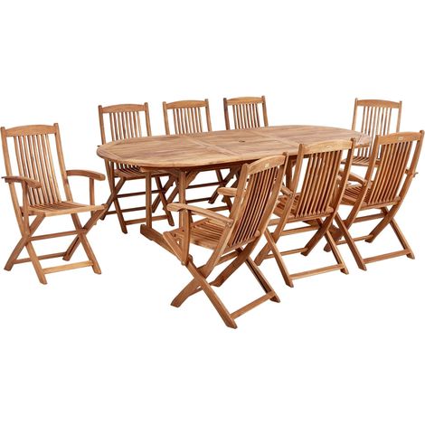Ensemble de Jardin 8 Places en Bois d'Acacia Chaises Pliantes Table Maui II (1/4)