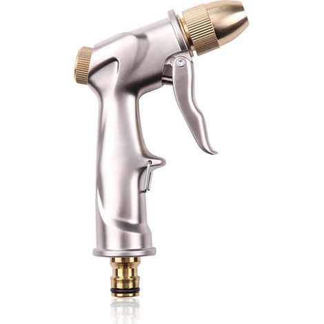 Pistolet d'arrosage métal Pistolet Arrosoir, bouton de contrôle de débit facile, Pulvérisateur de Jardin à haute pression professionnel, Puissant pour Lavage de Voiture, Arrosage de Jardin (1/5)