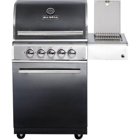 ALLGRILL Gasgrill CHEF M BLACK Modular Grundmodell 3 Brenner, Seitenkocher, Backburner (500703) (1/4)