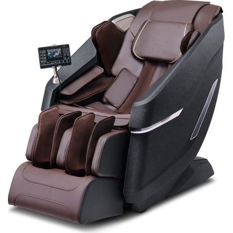 Fauteuil de Massage avec Piste SL Flexible, Masseur Shiatsu 3D Complet du Corps, Zéro Gravité, 10 à 18 Modes Automatiques, Chauffage, Haut-parleur Bluetooth, Coussin d’Air, et Écran Tactile (1/5)