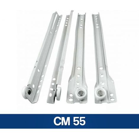 GUIDE GUIDA SCORREVOLE PER CASSETTI MOBILI A RULLO BINARIO BIANCHE (24114V) CM 55 (35734)