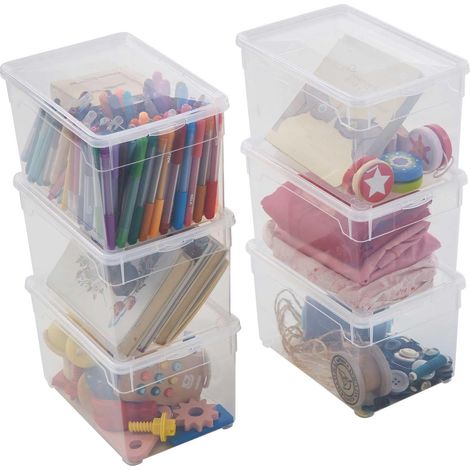 Clear Box, boîte de rangement plastique avec couvercle 5L, x6 (1/5)
