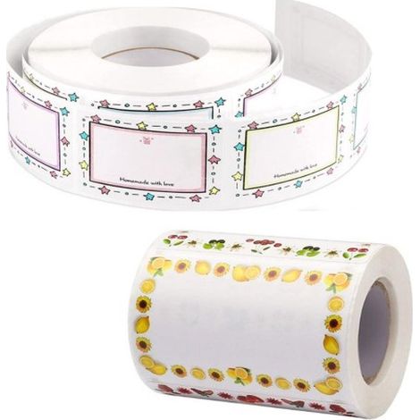 Lot de 2 Autocollants autocollantes (500 pièces) pour conteneurs, boîtes, sacs, inscriptibles, 5 x 3 cm, colorées, en Papier (1/5)