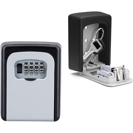 4-Digit Security Key Lock Box, Wall Mounted, Large Capacity Portable Storage for Home, Office, Factory, Construction Site (1/5)