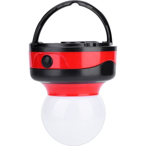 Camping en plein air Portable en plastique Mini lampe de poche LED ronde tente lumière lanterne (rouge) (1/5)
