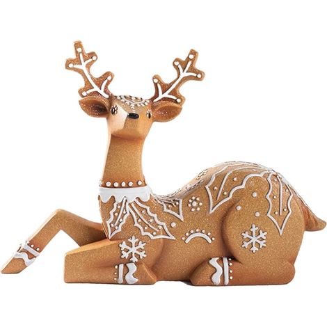 Figurines De Rennes De Noël Statue D'Élan À Paillettes Statue De Cerf Décoration De Noël Pour La Maison Le Salon La Chambre D'Le Bureau L'Étagère La Fête D'Hiver (1/5)
