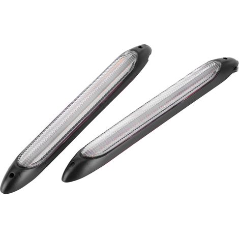 Paire de bandeaux lumineux LED feux de jour clignotants blanc jaune étanche 27.5cm, signalisation auto, éclairage diurne double, résistant à l'eau, longueur 10.8 pouces. (1/5)