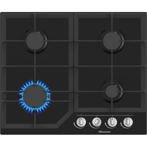 Hisense GG643B - Placa de gas empotrada de 60 cm y 4 quemadores, color negro (1/5)