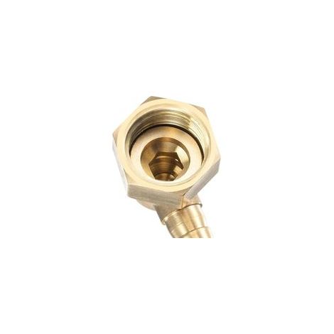 Raccord Cannelé Tuyau Laiton Coude 10mm x G1/2 Connecteur Tuyau Femelle à écrou Pivotant pour Eau Carburant Air Paquet de 2 (1/3)