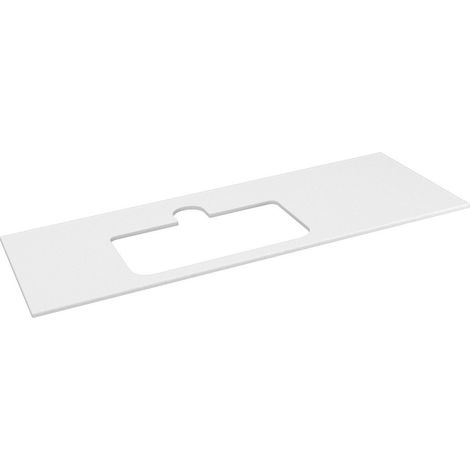 BRAHEA Plan de travail Rockstone, trou pour lavabo, 131,6x51,5cm, gauche, blanc mat