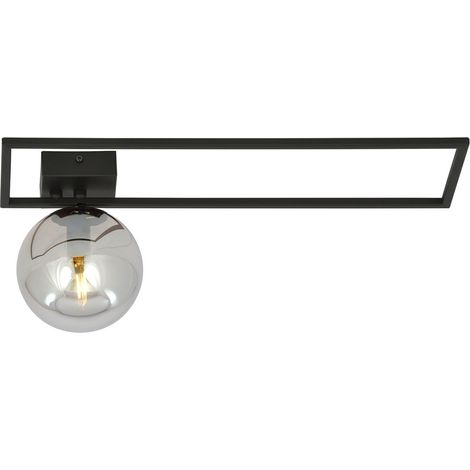 Lampada a Soffitto Imago, Acciaio verniciato a polvere, Vetro, Nero, Grigio, 50x21x18 cm (1/5)
